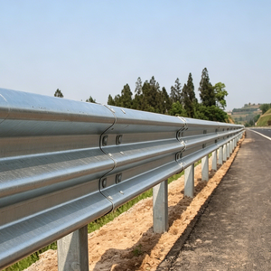 Barrière de sécurité routière à trois poutres en acier galvanisé pour autoroute, fabrication OEM - Product Image 1