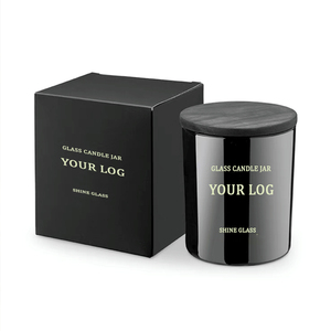 High Quality Custom 8oz 10oz 14oz Frosted Empty Container Luxury Matte Black Glass Candle Jars With Wooden Bamboo Lid and Box