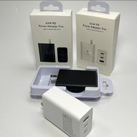Adaptador de Corriente de Viaje de 65W con Enchufe para EE. UU., UE y Reino Unido, Cargador USB+Tipo C de Carga Súper Rápida para Samsung S22 S23 S24 S25 S26