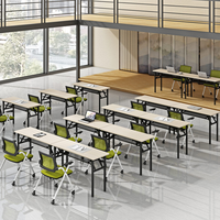 Table de conférence moderne à prix d'usine, avec structure métallique, modulaire, détachable et pliable, idéale pour la formation