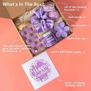 Coffret Cadeau Promotionnel Personnalisé avec Logo, Coffret Cadeau Anniversaire Joyeux avec Cuillère Anti-chute, Bougies, Épingles à Cheveux et Bracelets, Coffret Cadeau pour Femme - Product Image 2
