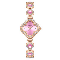 Montres Casual de Haute Qualité Entièrement en Cristal, Marques Célèbres, Montres à Quartz à Quatre Feuilles de Trèfle pour Femmes