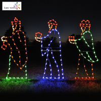 Décorations de Noël LED avec motif 3D de Jésus, d'anges et de danseurs, pour l'extérieur, avec indice de protection IP44, installation facile et longueur personnalisable - Décoration de fêtes