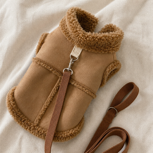 Ropa para Perros de Color Marrón en Oferta, Chaqueta para Perros al por Mayor, Ropa de Invierno, Abrigo Cálido para Perros con Cuello de Piel - Product Image 1