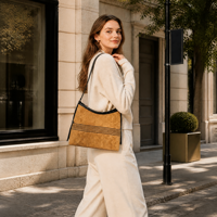 Sac à bandoulière hobo en faux daim pour femme, motif géométrique, fermeture éclair, grande capacité, décontracté, multi-usages, OEM, vente en gros, logo personnalisé