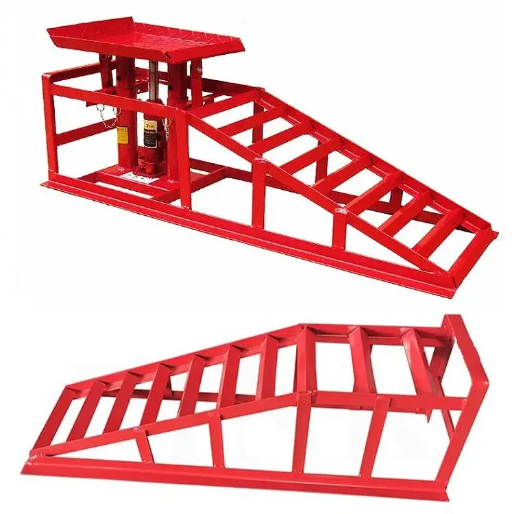 Dengshu 3Ton Metal Hydraulic Pump Lift Service Ramps Steel Car Ramp