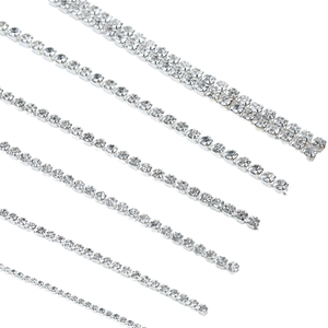 Bán Buôn Vàng Pha Lê May Trên Cắt Tỉa Trắng Giày Cưới Trang Trí May Mặc Bạc Rhinestone Chuỗi - Product Image 6