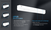 Lampe à latte décorative ETL 50W suspendue pour bureau, éclairage linéaire en aluminium, moderne intérieur, raccordable, haute baie