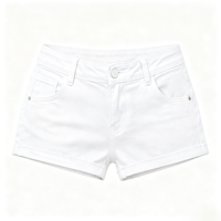 Shorts en jean à ourlet brut pour femme, taille basse, mini-short en jean extensible, look décontracté pour la plage et la ville