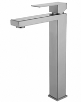 Robinet de salle de bain moderne monotrou monocommande avec mitigeur, à poser sur le plan, finition céramique polie, eau chaude/froide, en acier inoxydable 304