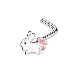 <span class=keywords><strong>Gaby</strong></span> nueva llegada S925 plata cuerpo Piercing joyería en forma de corazón Bling diamante nariz anillo para bodas al por mayor - Product Image 6