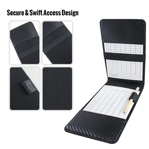 Carbon Fiber Leather Scorecard Holder Customized Leather Golf Scorecard Yardage Book Cover with Pen & Score Cards - Product Image 5