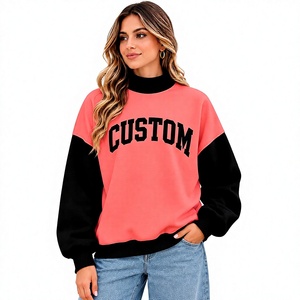 Sweat-shirt pull à col montant oversize avec appliqué et épaules tombantes, grande taille, pour femme, idéal pour l'hiver et le quotidien – Meilleures ventes - Product Image 1