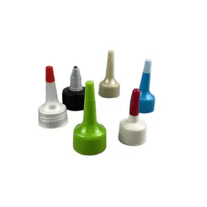 20/24/28mm Customized Plastic Cap Squeeze Sauce Bottle Plastic Long Nozzle Point Spout Cap