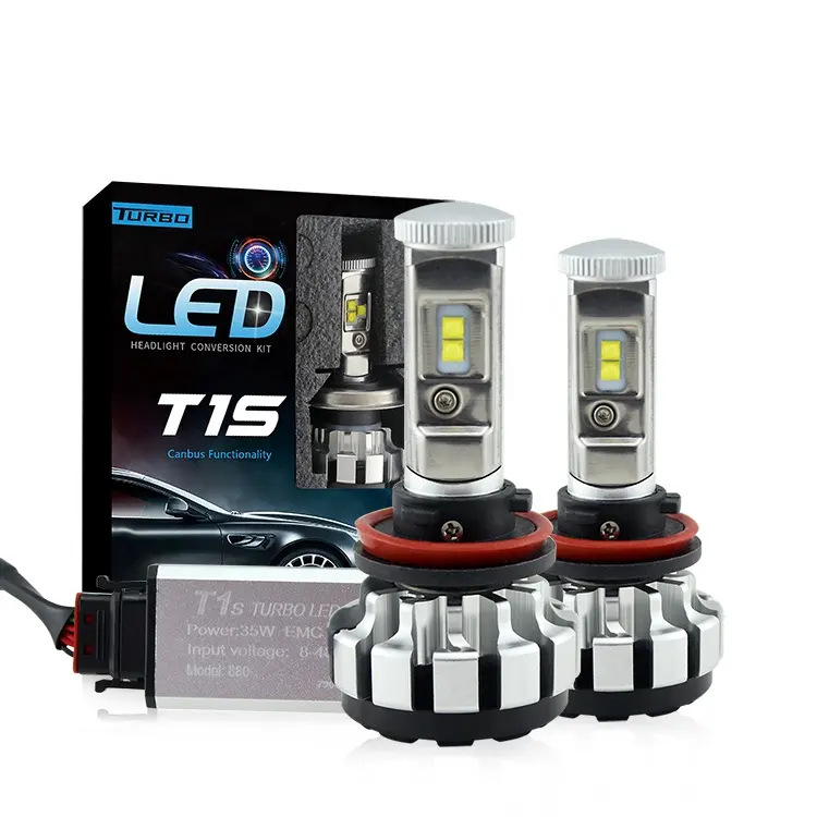 T1S H1 H3 H11 H4 Canbus H7LED電球90059006 90049007 LEDヘッドライト80W8000lm、3000K 6000Kカラーチューブ (自動ヘッドライト用)