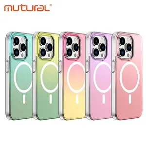 Mutural Candy Transparent Phone Case Cute Candy Gradient Fashionable Street Girls Mobile Phone Case Pour iphone 15 pro max case