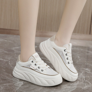 Chaussures compensées à lacets LYKU pour femme – Tendance mode printemps-été-automne, respirantes en maille, rehaussantes pour étudiantes - Product Image 5