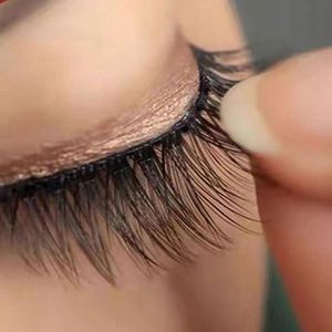 Factory Handmade Wholesale Waterproof False Eyelashes No Needed Pre Glued Self Adhesive Clear Band Strip <b>Half</b> <b>Lashes</b> Cluster - Product Image 2