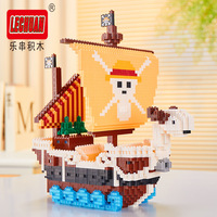Nouveautés Collection assemblé Anime One Going joyeux pièce modèle mille briques ensoleillées Linkgo bateau Pirate bloc de construction jouets