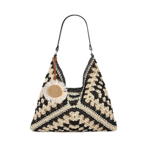 Bolso de Hombro de Paja Casual para Verano, Bolso de Playa Abierto Tipo Hobo, Bolso de Mano Plegable Ligero Vintage para Mujer, para Viaje - Product Image 5