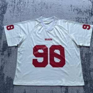 Camiseta de fútbol con sublimación personalizada MT1528, camiseta de malla de gran tamaño impresa para hombre, camiseta recortada cuadrada de fútbol, camiseta de fútbol en blanco - Product Image 2
