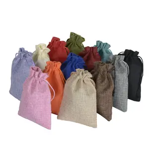 Wholesale Burlap Jute Drawstring Pouch Jute Jewelry Bags with String