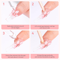 Dissolvant pour ongles pressés sans odeur, sans acétone, 30 ml, riche en vitamine E, idéal pour la colle à ongles solide et les adhésifs