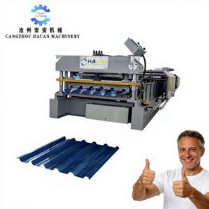 Máquina de Fabricación de Tejas Metálicas de Una Sola Capa de Alta Calidad, con Engranajes, Rodamientos, Control PLC y Fácil Operación - Product Image 1