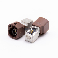Conector Macho HSD de Alta Velocidad de 4 Pines, Código F, Montaje en PCB con Orificio Pasante para Radio Satelital de Vehículo