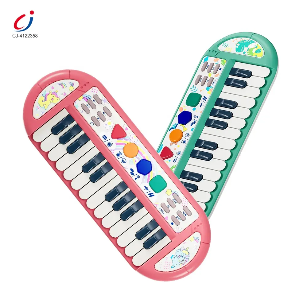 Chengji aprendizagem precoce cartoon órgão eletrônico instrumentos musicais 24 teclas teclado do piano para crianças brinquedo
