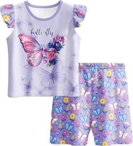 Set di pigiami per bambini di nuovo arrivo personalizzati colorati regali per bambine Set <span class=keywords><strong>pigiama</strong></span> vendita calda abbigliamento morbido per bambini Set per ragazze - Product Image 5