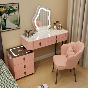 Muebles de Dormitorio en Oferta, Cómoda Inteligente <span class=keywords><strong>con</strong></span> Carga Inalámbrica Bluetooth, Tocador <span class=keywords><strong>con</strong></span> <span class=keywords><strong>Espejo</strong></span> LED - Product Image 1