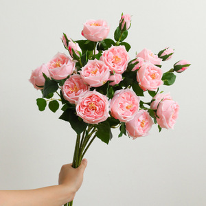 3 Rose Artificiali Austin Inglese a Stelo Lungo, Rami di Rose in Seta per Vasi, Bouquet da Matrimonio, Decorazioni Floreali da Tavola - Product Image 2