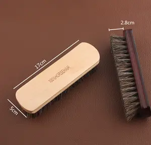 Factory Supply Wooden Beech Wooden Handle Shoe Brush With Horse Hair For Boot Leather Shine And Cleaning