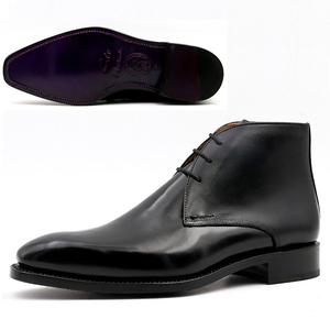 Style italien Goodyear Welt Bottes en cuir pour hommes Bottes <span class=keywords><strong>Chelsea</strong></span> en cuir de veau véritable Bottes haut de gamme faites à la main pour hommes - Product Image 5