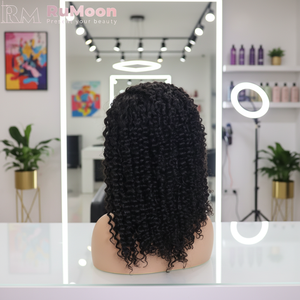 Perruques longues en cheveux humains vierges brésiliens bouclés crépus avec dentelle frontale sans colle HD transparente pour femmes noires - Product Image 2