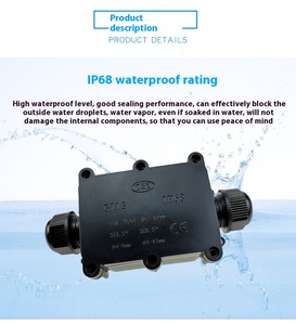 IP68 étanche <span class=keywords><strong>LED</strong></span> réverbère boîte de jonction noir câble en plastique bidirectionnel 10A cuivre Contact matériel connecteurs - Product Image 3