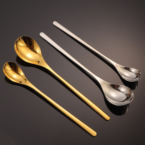 Stainless Steel Long Handle Stirring <b>Spoon</b> Mirror Polished Coffee Tea <b>Spoon</b> Gold Silver Color - Product Image 2