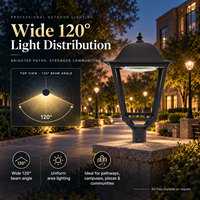 Lanterne de poteau MIC homologuée ETL pour projets nord-américains, éclairage de colonne, lumière LED extérieure résidentielle, communautaire, municipale, IP66