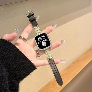 สายนาฬิกาหนังประดับเพชรอเนกประสงค์ | 14/18/20/22mm | เข้ากันได้กับ <span class=keywords><strong>Apple</strong></span>, Xiaomi, Huawei, redmi - Product Image 4