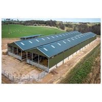 Structure en acier préfabriquée robuste certifiée ASTM à construction rapide avec soudure pour hangars à vaches/chevaux/chèvres/moutons à faible coût