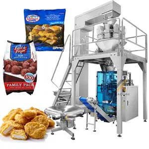 Peseuse multi-tête automatique d'aliments surgelés viande poulet nuggets emballage grande poche boulette machine d'emballage