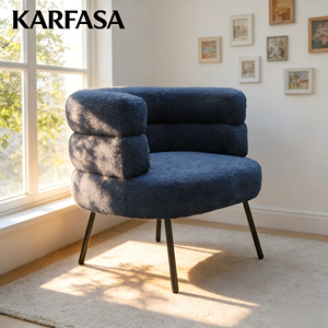 Fauteuil <span class=keywords><strong>Bobo</strong></span> Confortable en Tissu Doux de Style Nordique Karfasa Modèle 5256 pour Salon Chambre Réception - Product Image 2