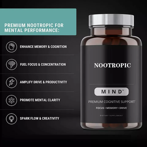 Nootropique OEM ODM Ginkgo Biloba Bacopa Monnieri Vegan <span class=keywords><strong>DHA</strong></span> Booster Cérébral Mémoire & Sommeil Support Adultes Capsules aux Champignons - Product Image 2