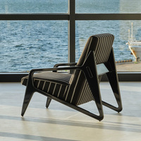 Fauteuil de loisirs moderne en chêne nordique, amovible, pour cour, villa, jardin, hôtel, salle d'exposition, bureau de vente, balcon, mobilier d'extérieur