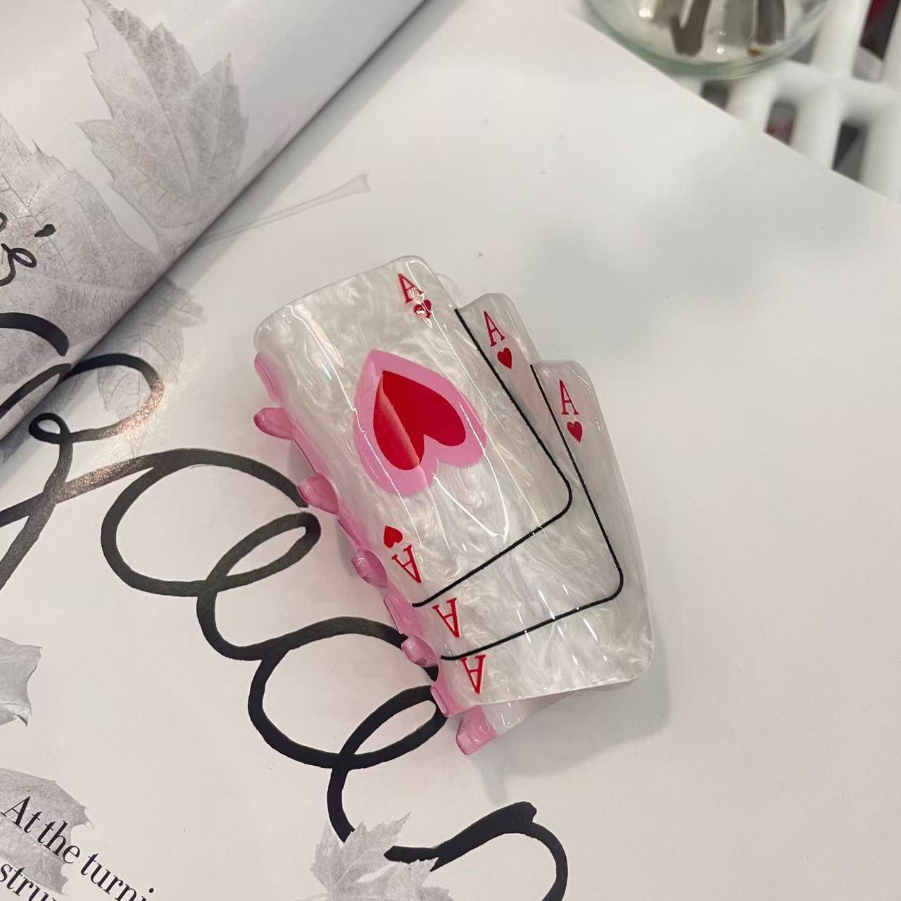Forme de carte rose de 8 cm