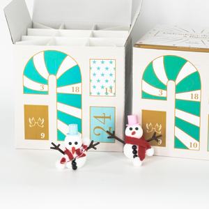 Ensemble de <span class=keywords><strong>calendrier</strong></span> de l'avent de Noël personnalisé boîtes mystère en papier kraft boîte aveugle boîte de comptage de cadeau de Noël de nouvel an avec nœud de ruban - Product Image 5