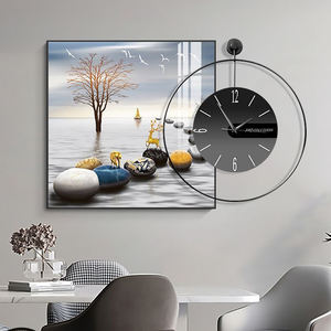 Horloge murale suspendue S2 70+60cm avec pendule, grande taille, style simple et moderne, décoration personnalisée pour la maison, vente directe usine - Product Image 4