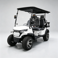 Voiture électrique de luxe haut de gamme 6 places avec moteur puissant, sièges en cuir de qualité supérieure, design élégant, voiturette de golf