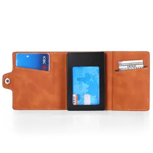 Minimalist Wallets Card Wallet - RFID Men Slim Wallet Manufacturer Leather Vintage Factory Price Short Unisex Open Solid Color